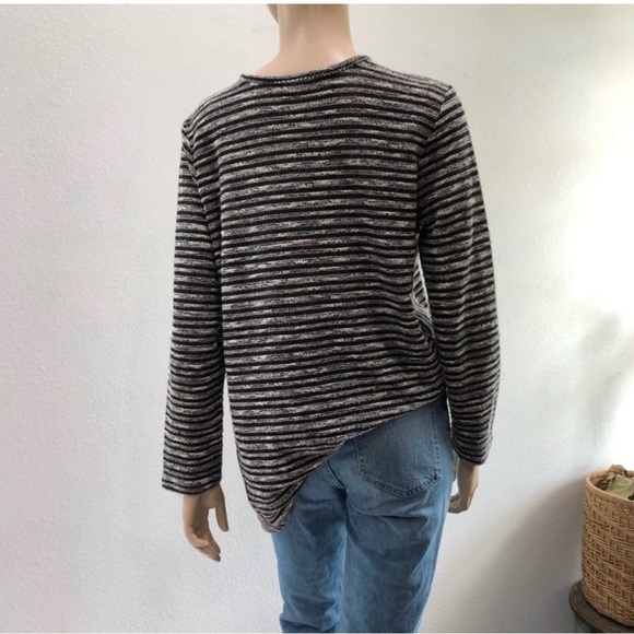 j.jill knit black & white stripes long sleeves sweatshirt - Picture 16 of 16